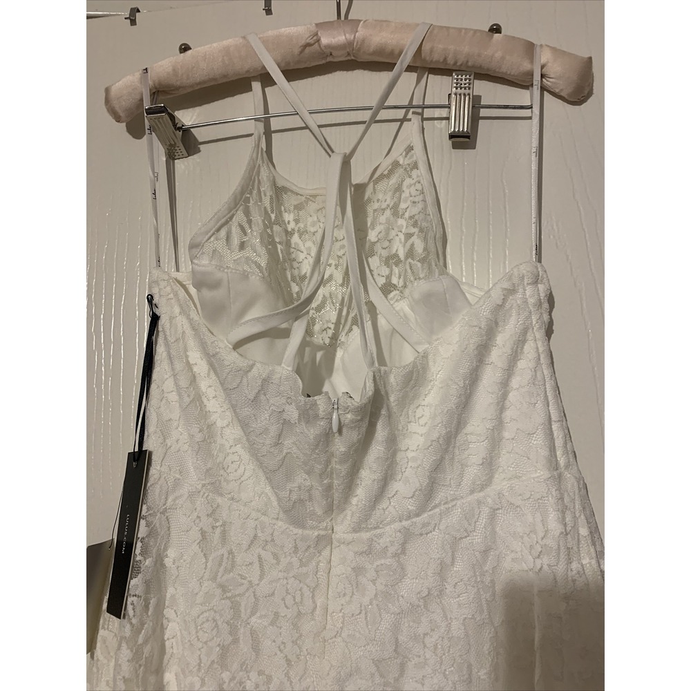 Lulus Women's Dress Fit And Flare Medium Snow White Floral Pattern NWT Sexy - Picture 7 of 11